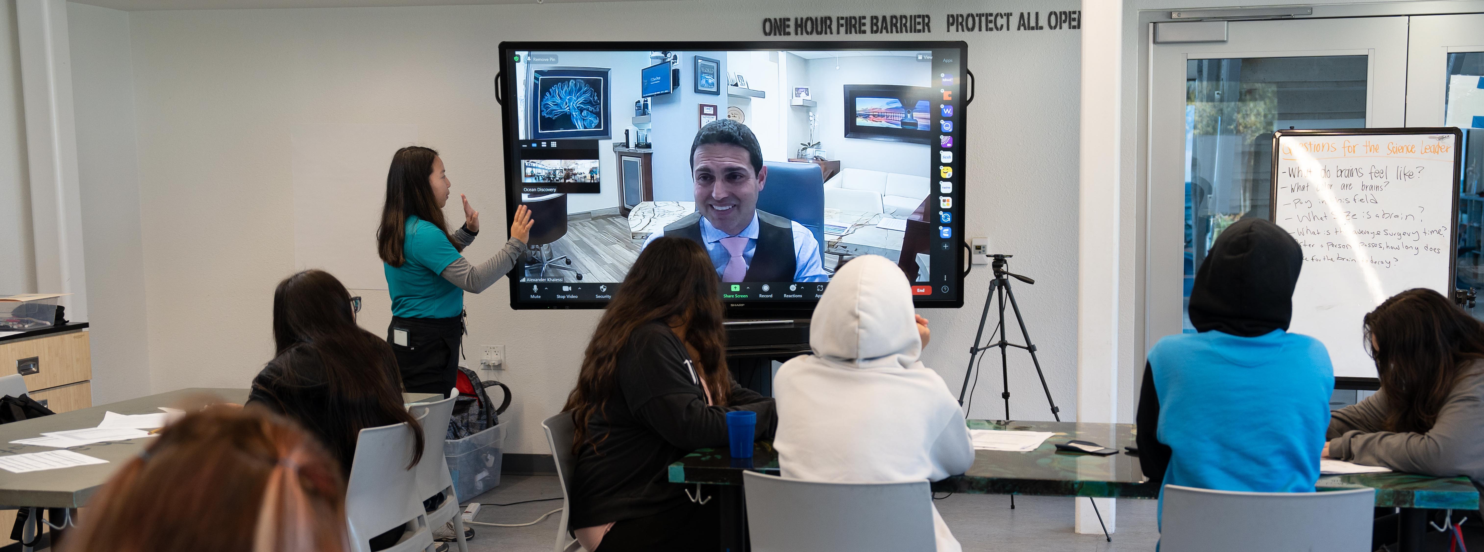 5 of 5, Dr. Khalessi speaks virtually to students